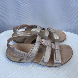 Vionic Women's‎ Sandals Size 9 Amber Gold Metallic Strappy Adjustable (S570)